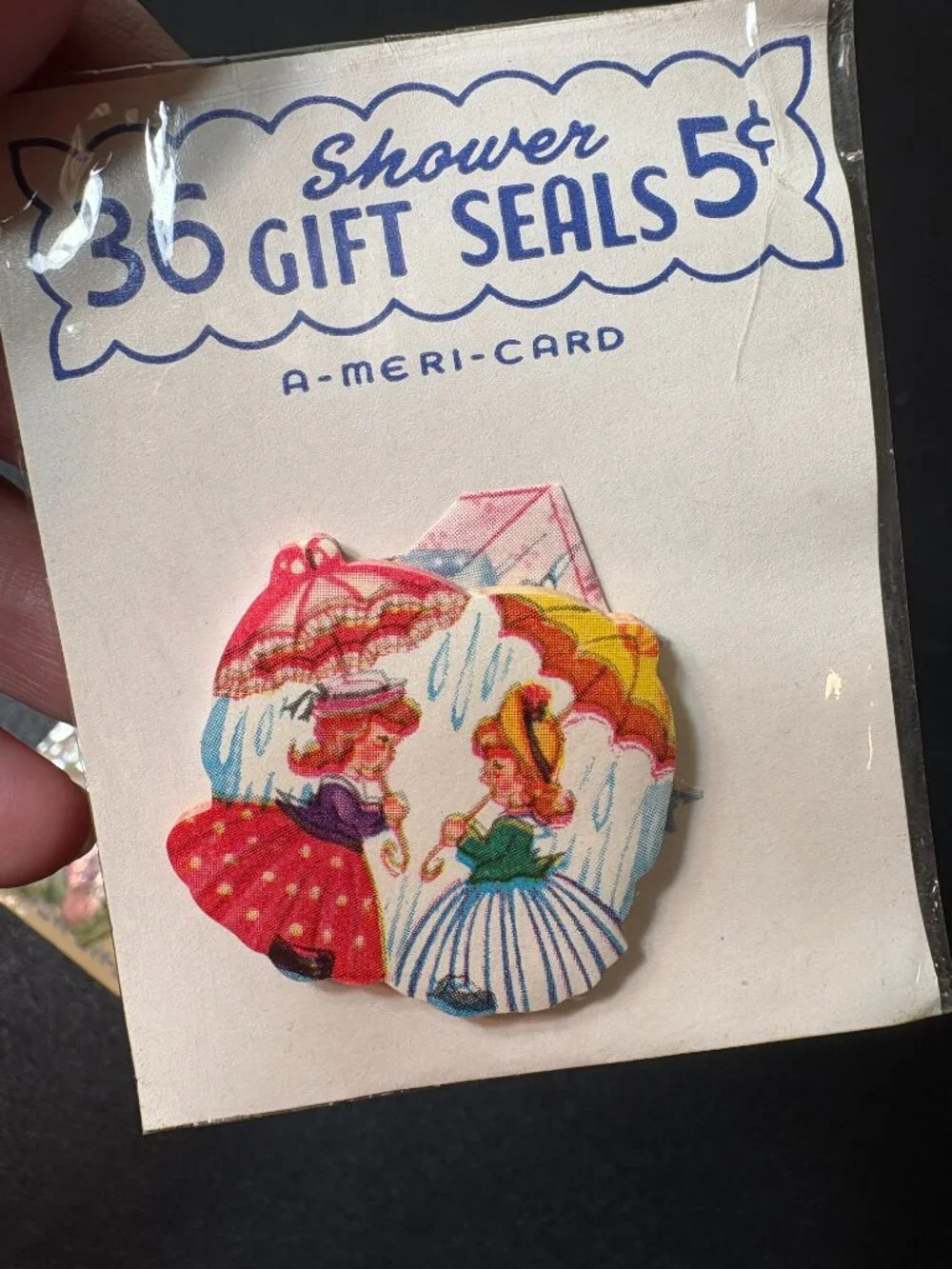 3 Unopened Vintage Gift Seals. Mid Century Ephemera